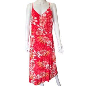 Roxy Land Of Life Burnt Orange Floral Midi Eco-Friendly Dress Womens Size XL
